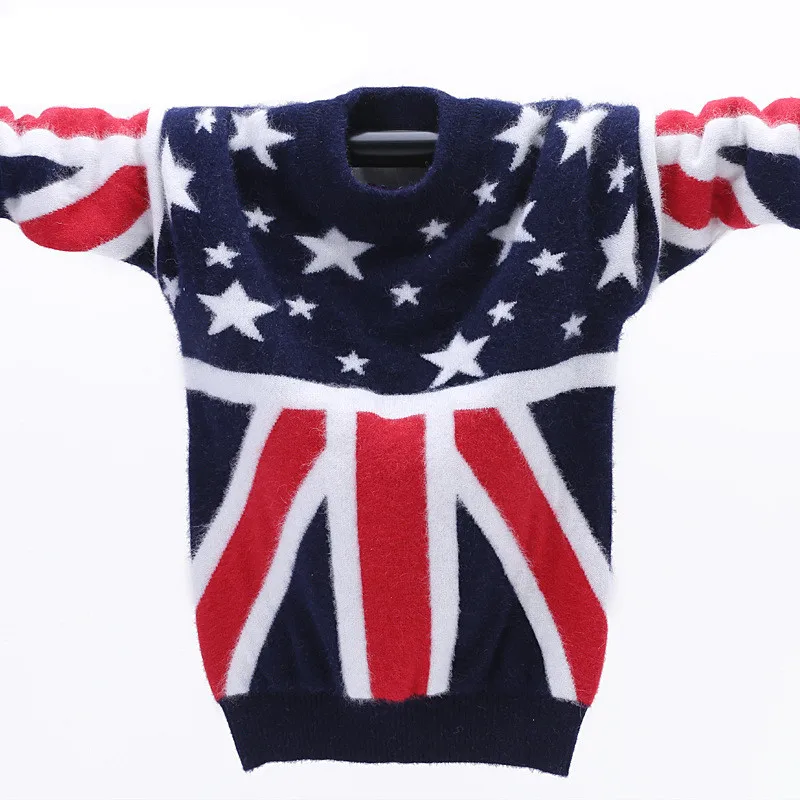 Зимний высококачественный кашемировый свитер детский пуловер теплый Детский