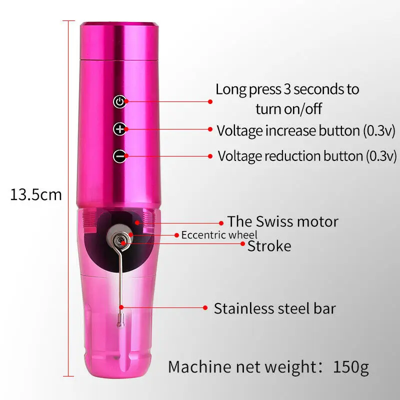 Новая беспроводная Батарейная Татуировка ручка роторная машина цифровой