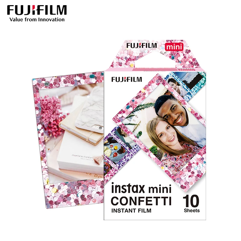 Новая пленка Confetti Fujifilm Instax Mini 10 100 листов для фотоаппарата FUJI Instant 9 8 + 7s 7c 70 90 25 SP 1