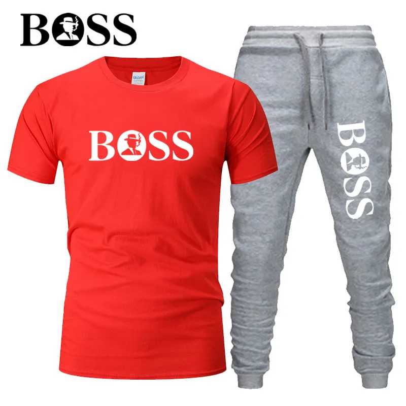 

Spring leisure sports suit men's jogging pants summer cotton short-sleeved t-shirts men t-shirts + trousers casual wear running