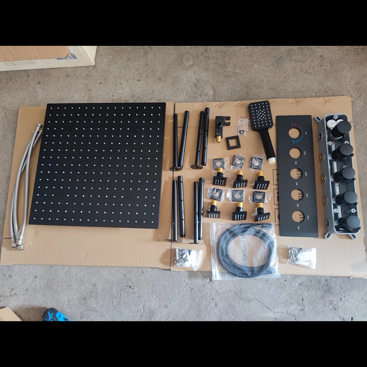 Аксессуары для ванной матовая черная Массажная дождевая светодиодсветодиодный