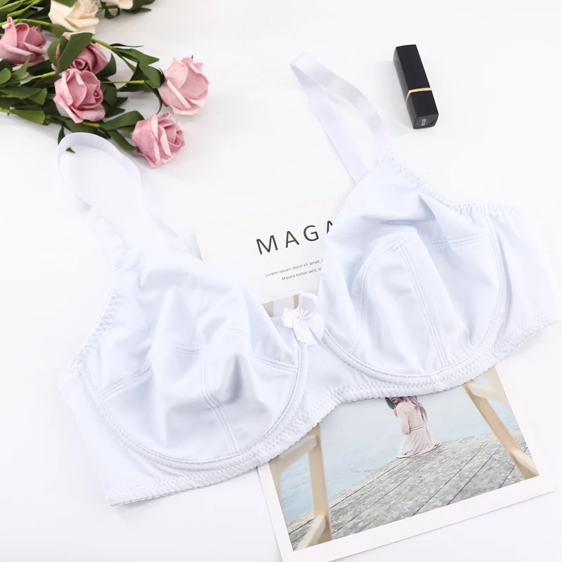 Beauwear, Женские Бюстгальтеры на косточках размера плюс, полный охват, не мягкий бюстгальтер, минимайзер, нижнее белье, 36-48, B, C, D, E, цвет черный, телесный, BH - Цвет: White