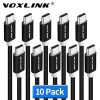 voxlink usb c cable typec 10pack nylon braided fast charge cable for samsung galaxy for huawei htc macbook xiaomi charging cord
