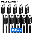 Кабель VOXLINK USB Type C, 10 шт. в упаковке, с нейлоновой оплеткой, для быстрой зарядки Samsung Galaxy, HTC 10, Macbook, Xiaomi Mi8, A1