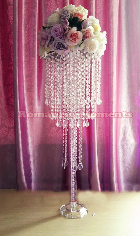 

Nice 80cm Tall Crystal Wedding Centerpieces Table Flower Stand Wedding Chandelier