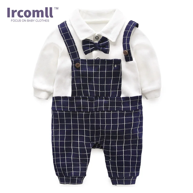Ircomll/ г.; Модная одежда для маленьких мальчиков; хлопковые комбинезоны с галстуком-бабочкой для маленьких джентльменов; комбинезон для новорожденных; Bebe; Верхняя одежда для маленьких мальчиков