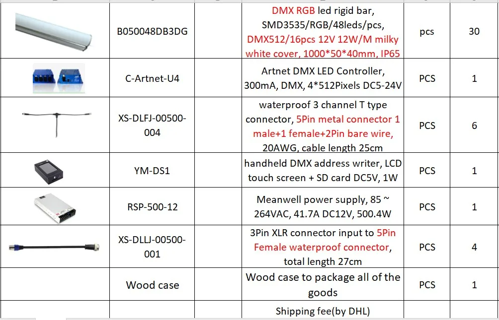 

DMX512 SMD5050 48LEDs алюминиевый стержень с цифровым цветным поручнем