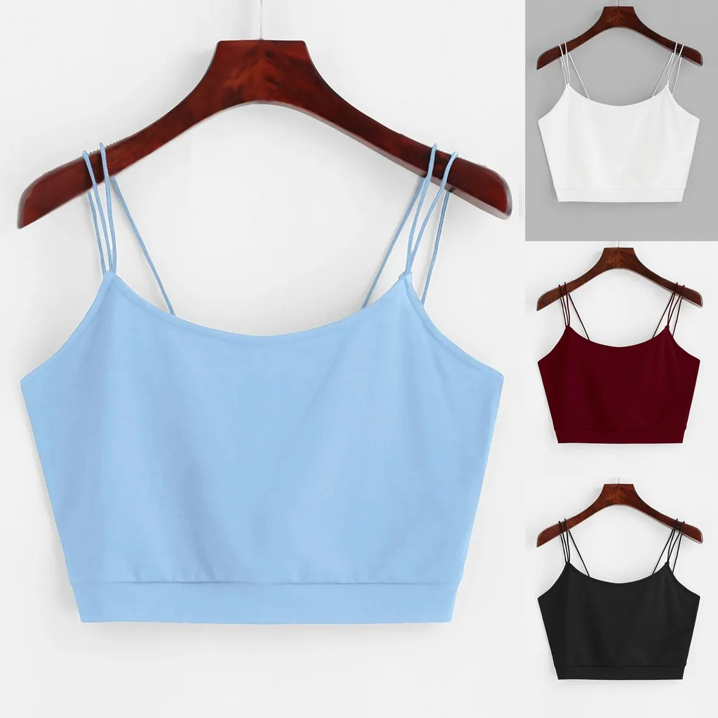 Sleeveless Women Camisole Fashion Sexy Solid Color Umbilical Small Sports And Leisure Style Wild Base Tops All Seasons | Женская одежда