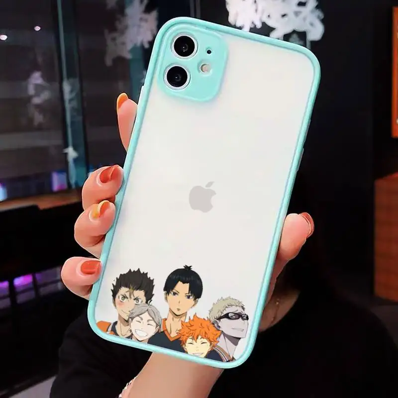 

Haikyuu Phone Cases Matte transparent For blue iPhone 12 Mini 11 Pro XR XS Max 7 8 Plus X Back Cover