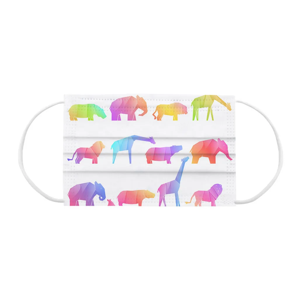 

50PCS Disposable Children mask Face Mask Kids cartoon printed 3 Layers non-woven Ear Loop Mouth Masks Mascarillas Drop Ship 2020