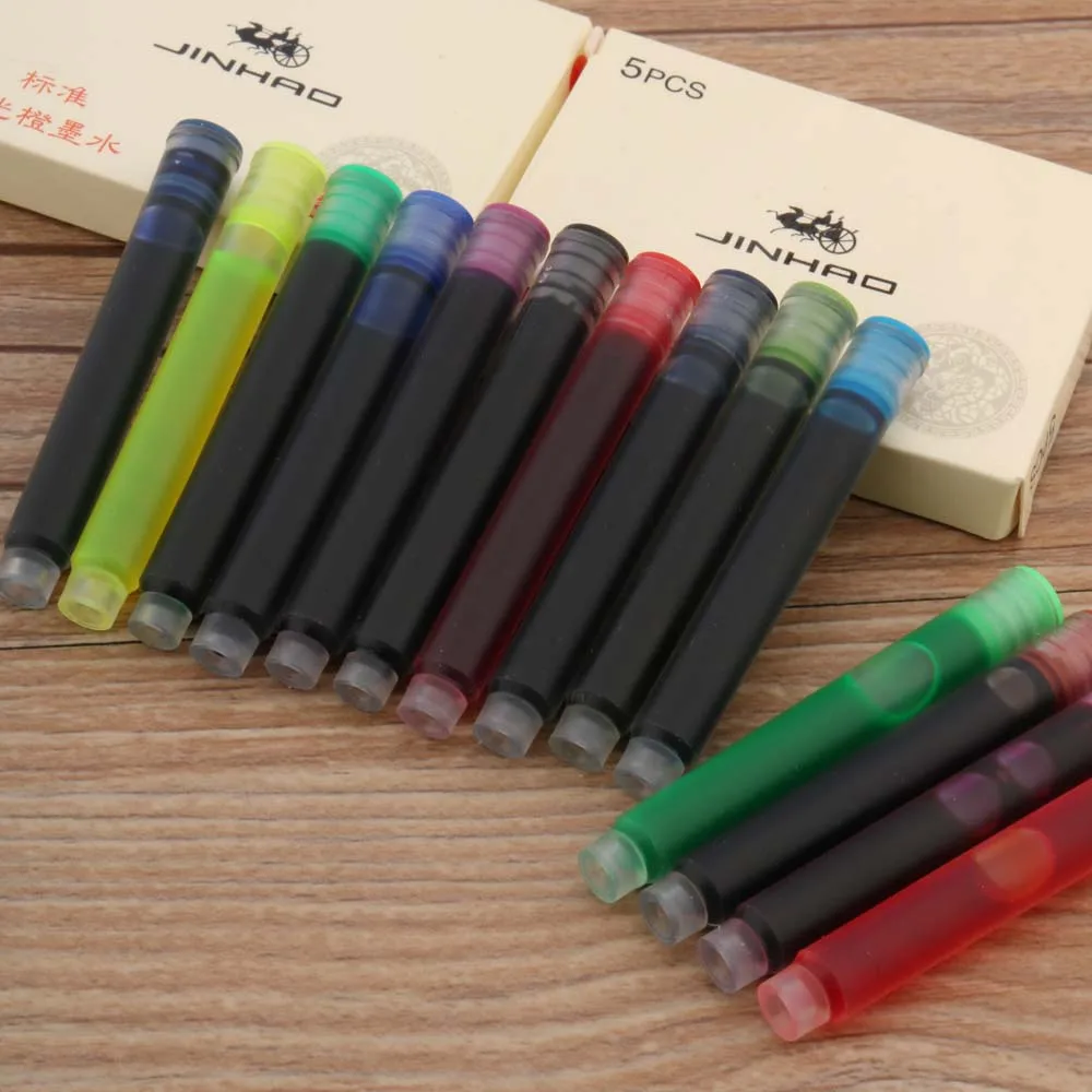 Картриджи JINHAO 2 6 мм 5 шт. красные зеленые коричневые | Канцтовары для офиса и дома