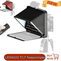 lensgo tc7 fold portable teleprompter for smartphone 7 9 inch tablet ipad prompter for phone camera for live interview video