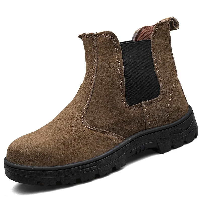 Ботинки Челси мужские большого размера повседневные рабочие ботинки со стальным