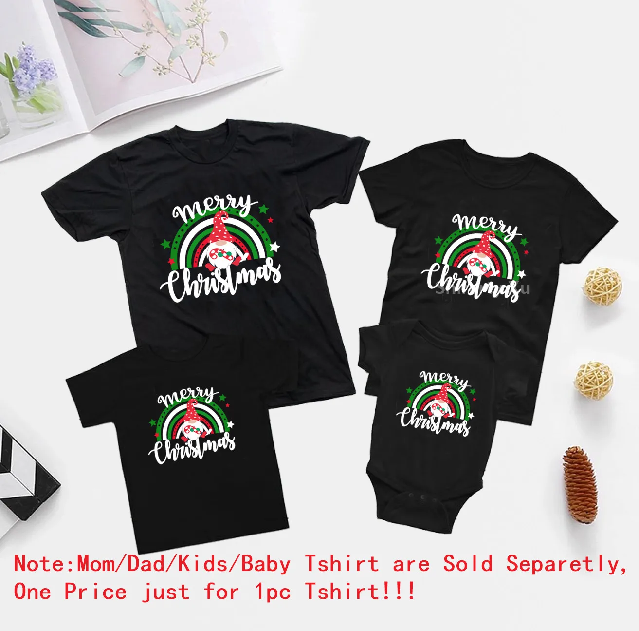 Семейные рубашки с надписью &quotMerry Christmas" семейная футболка &quotпапа" &quotМама и