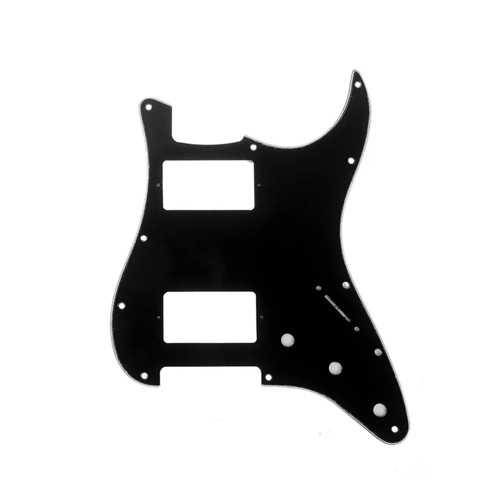 

Musiclily Pro 11 Hole Guitar Strat Pickguard HH for American/Mexican Fender Standard Stratocaster Modern Style, 3Ply Black