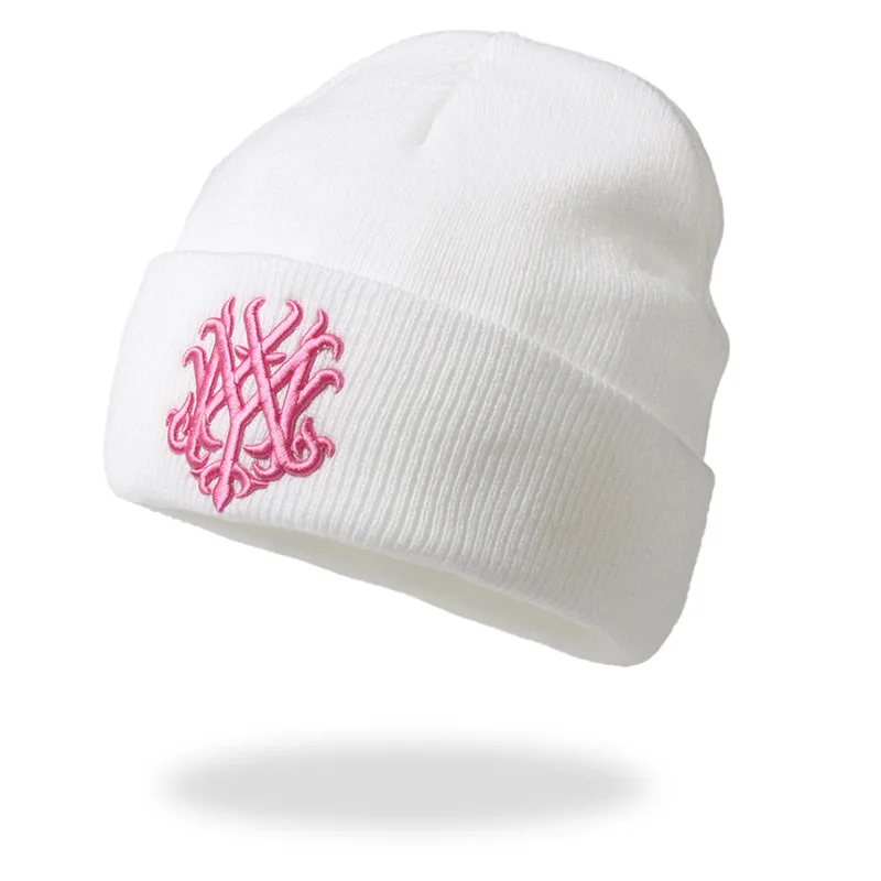 

Новая зимняя вязаная шапка с вышивкой, модная теплая шапка в стиле рэпера, однотонные облегающие шапки в стиле хип-хоп для женщин и мужчин, ш...