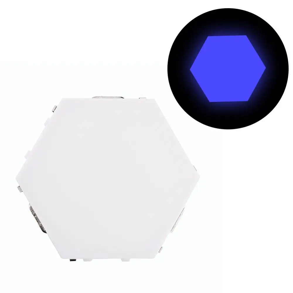 blue Quantum лампа Led сенсорный настенный выключатель лампы с шестигранной головкой Магнитный модульный Сенсор Ночной светильник с возможностью креативного самостоятельного выбора между Декор Светильник для ресторана брак - Цвет абажура: blue