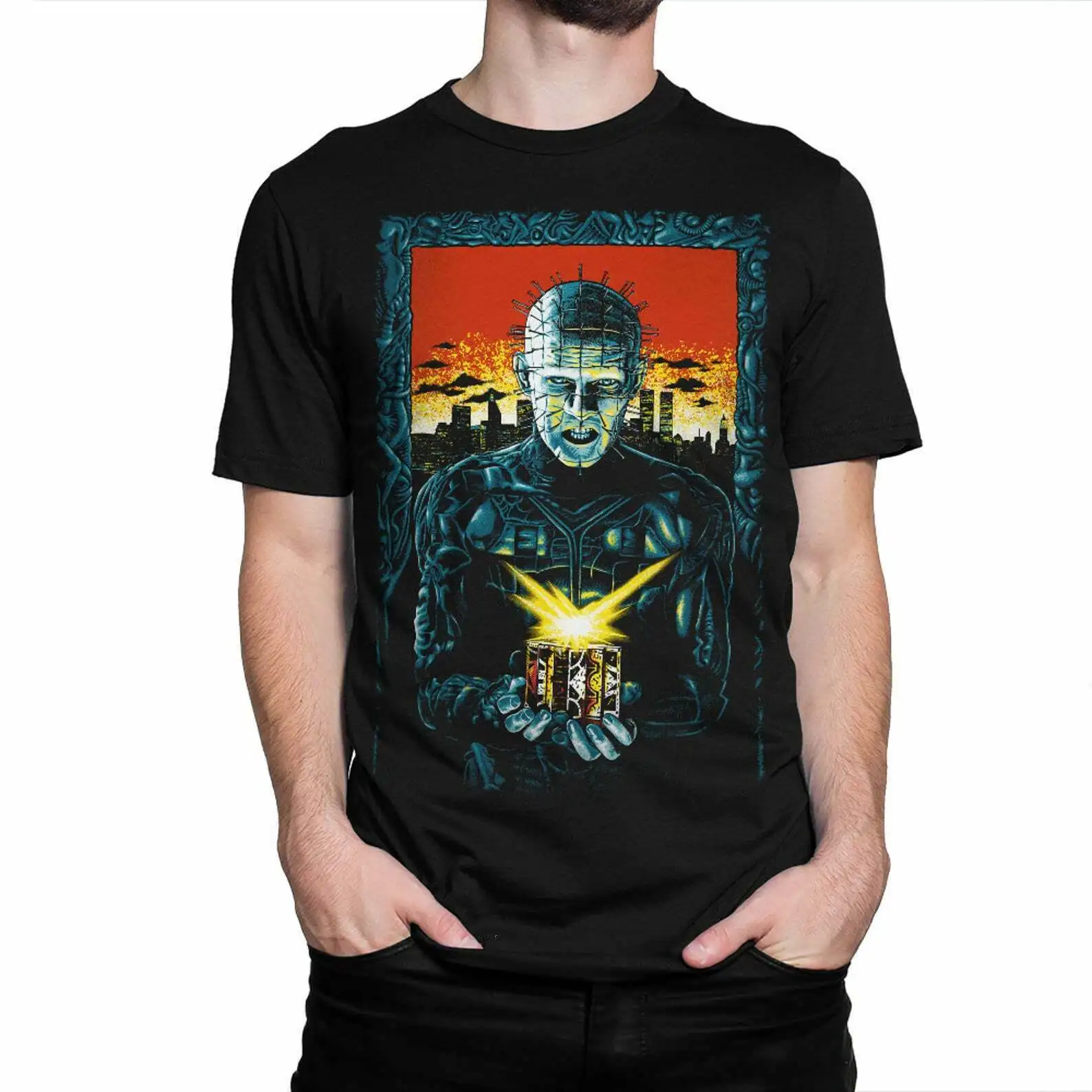 

Cool Pinhead Horror Movie Hellraiser T-Shirt. Summer Cotton O-Neck Short Sleeve Mens T Shirt New S-3XL