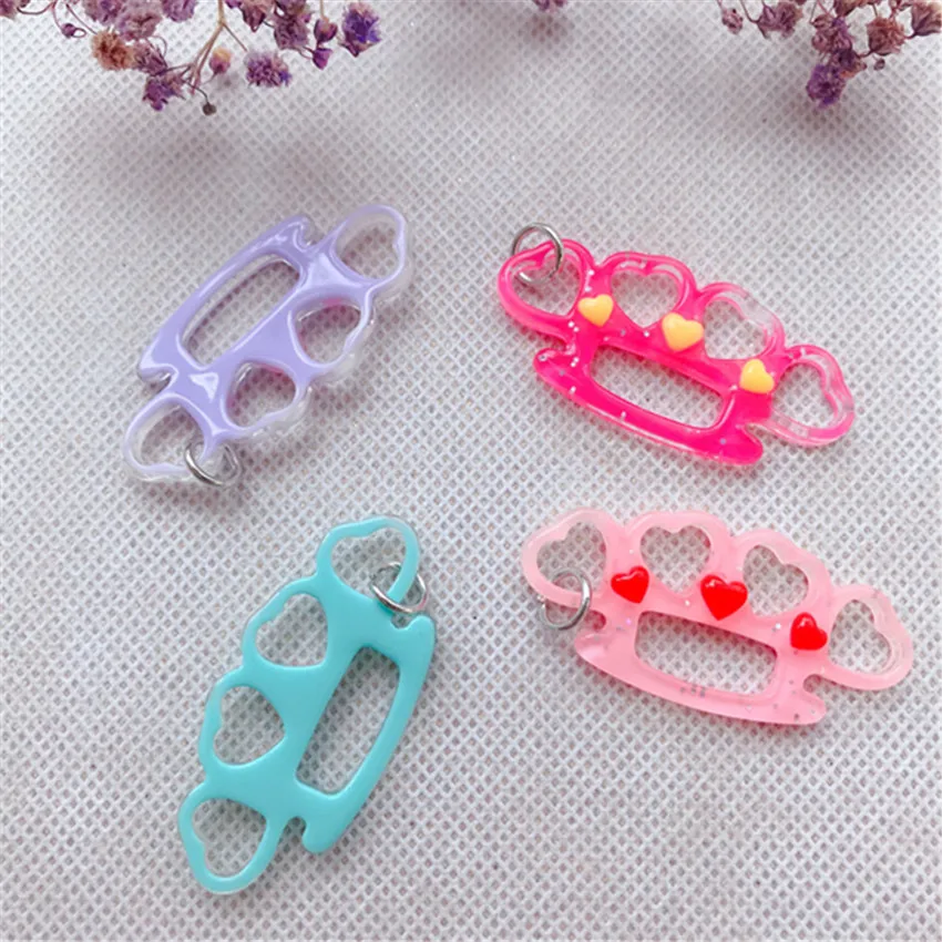 

50pcs Kawaii Flatback Resin Knuckle Shape For Necklace Keychain Pendant DIY Making Accessories