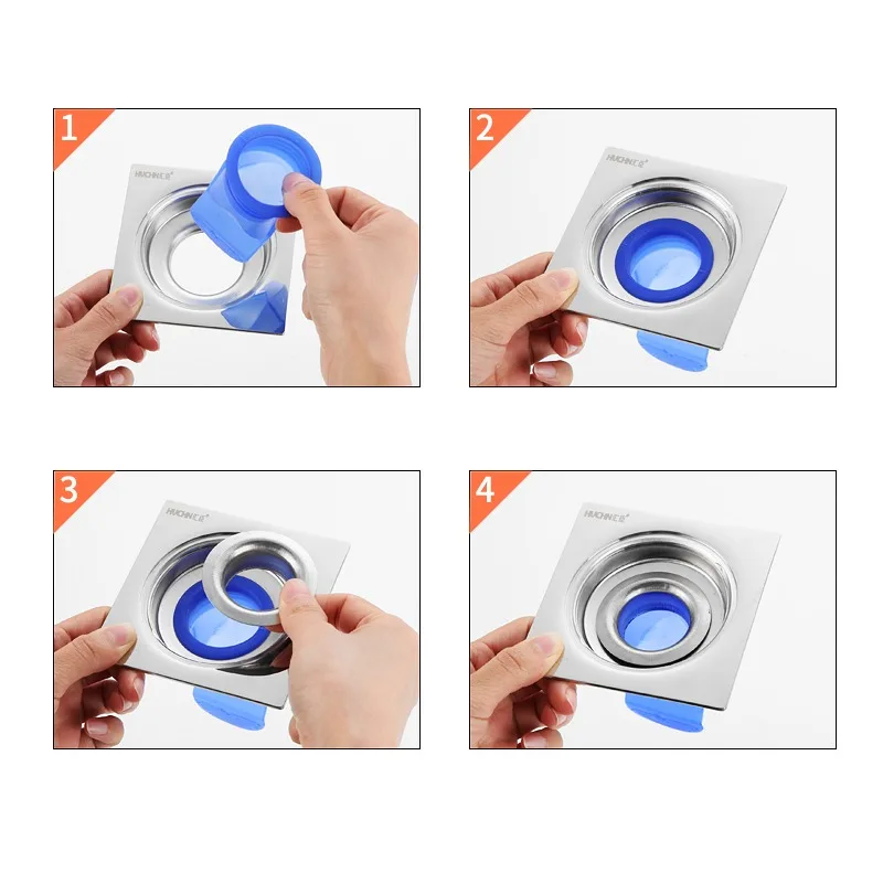 

Silicone Kitchen Strainer Bathroom Pipe Sewer Drainer Anti-odor Pest Control Floor Cover Drain Round Accessories Stainless Steel