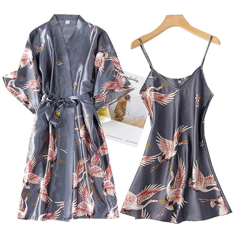 Халат женский кружевной цвет в ассортименте S M L XL XXL 2 шт/комплект|Комплекты