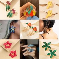 docona elegant colorful snake goldfish stud earrings for women charm pearl butterfly flower 2021 female fashion jewelry %d1%81%d0%b5%d1%80%d1%8c%d0%b3%d0%b8