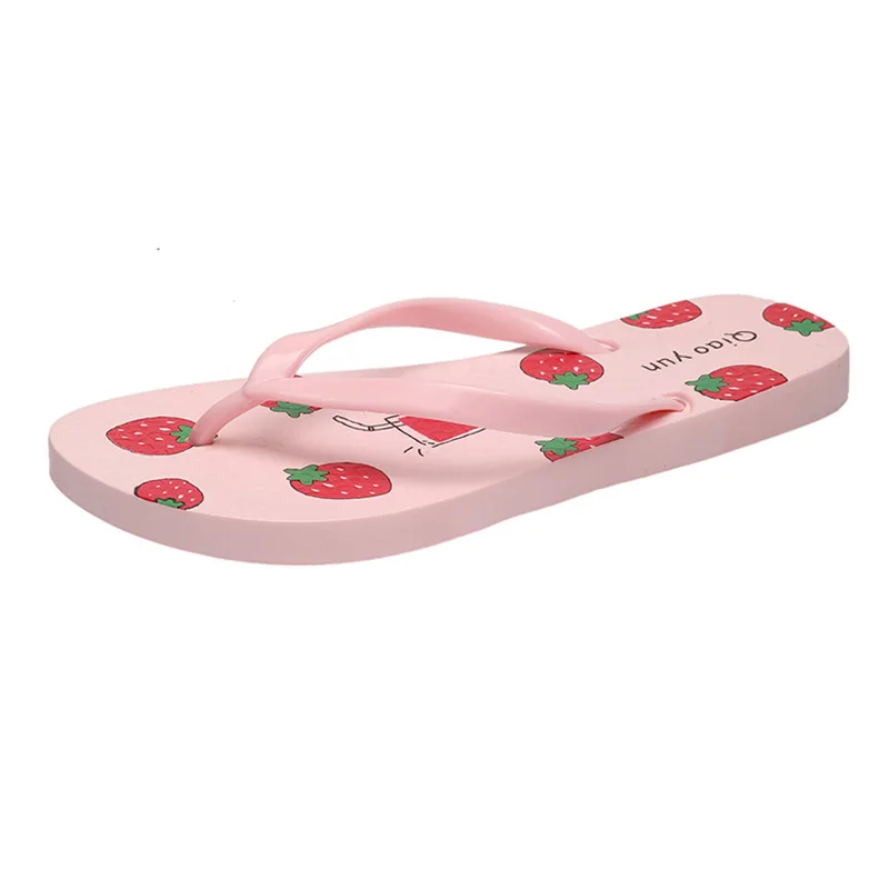 

Women's Fruit Pattern Flip-Flops Outer Wear 2021 New Fashion All-Match Flip-Flop Sandals And Slippers Trend Couple Beach Drag