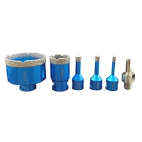 6pcs brazed diamond drill set used for ceramic tile marble granite and other stone materials 68103568mm m14 adapter