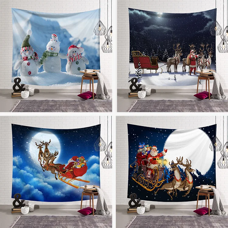 

Merry Christmas Tapestry Christmas Fireplace Tapestries Boho Wall Hanging Christmas Decorations For Home Beach Towel Table Cloth