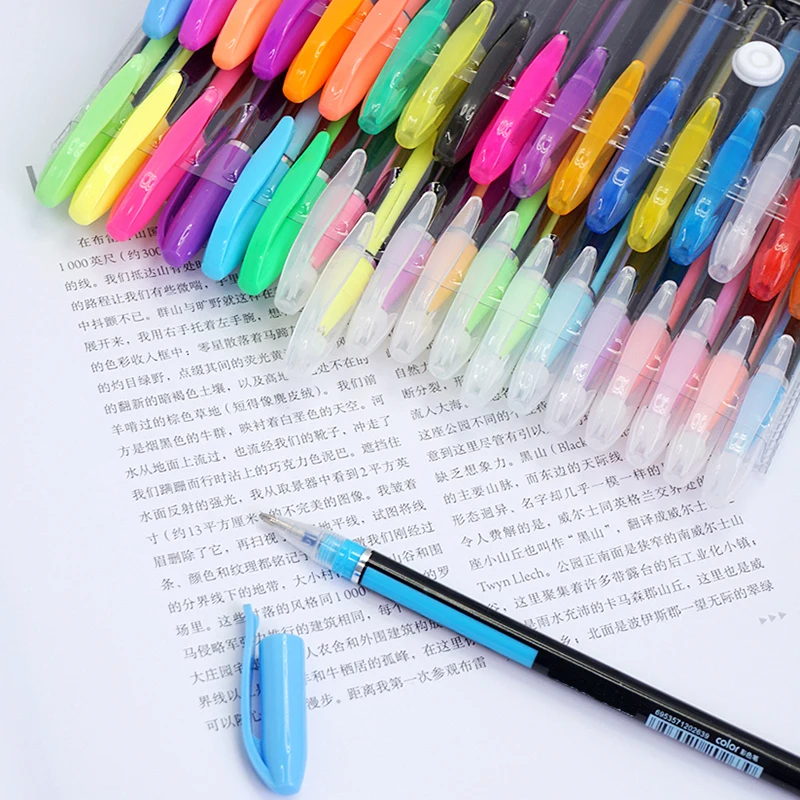 12 шт./компл. цветные гелевые ручки милые канцелярские пастельные блестящие