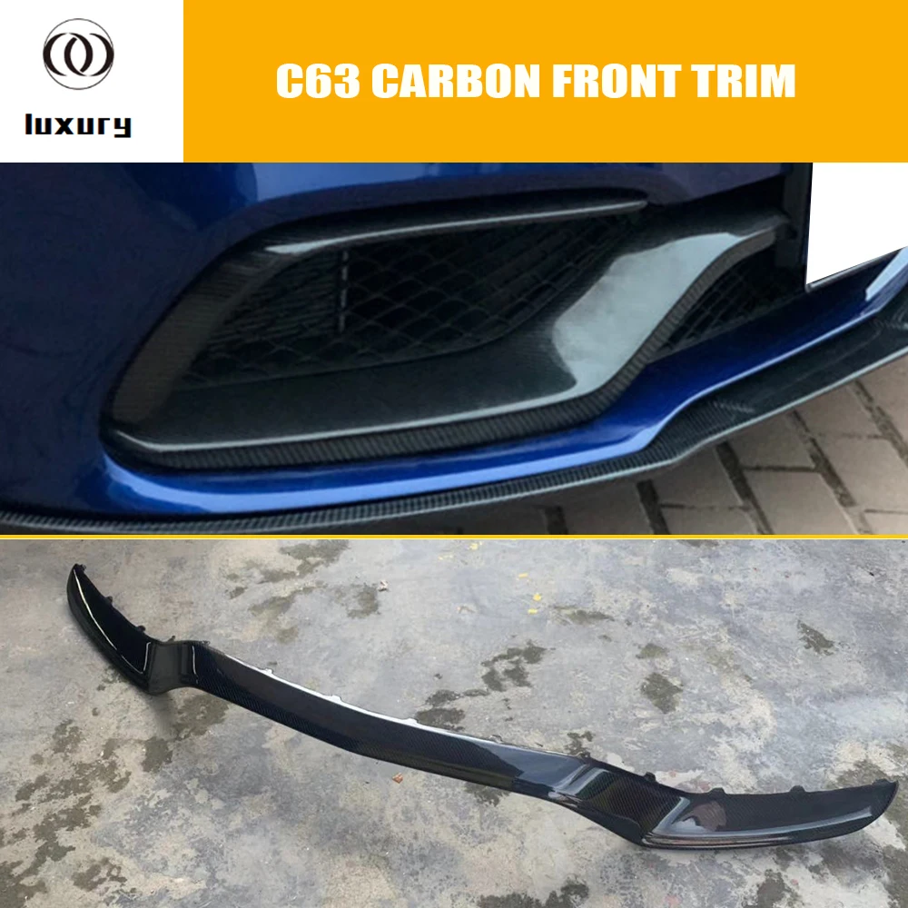 C63 углеродного волокна переднего бампера сплиттерная отделка для Benz W205 C205 S205 C63 и C63s AMG седан купе Wagon