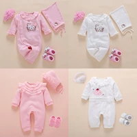 newborn baby girl clothes romper cotton lace princess party wedding baby jumpsuit 0 3 6 months infant romper with sock ropa bebe
