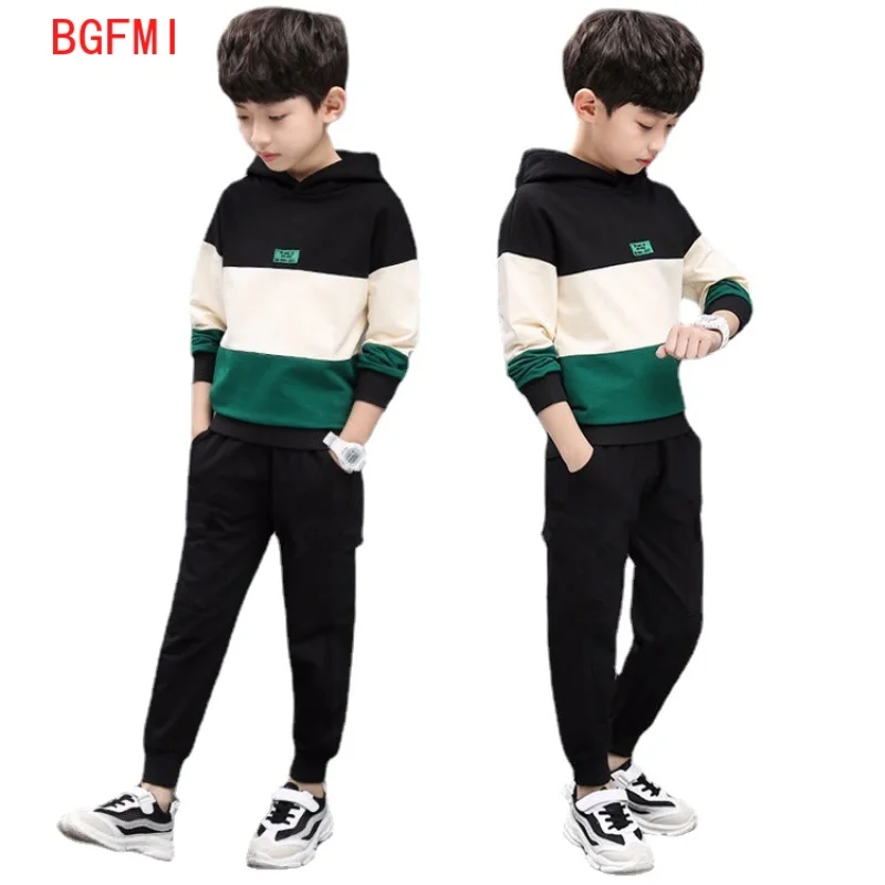

Boys Clothes Letter Hoodies + Kid's Pants Set Fall Flannel Fleece 2 Pcs Tracksuits for Teens Boy's Children Sports Outfits Sets