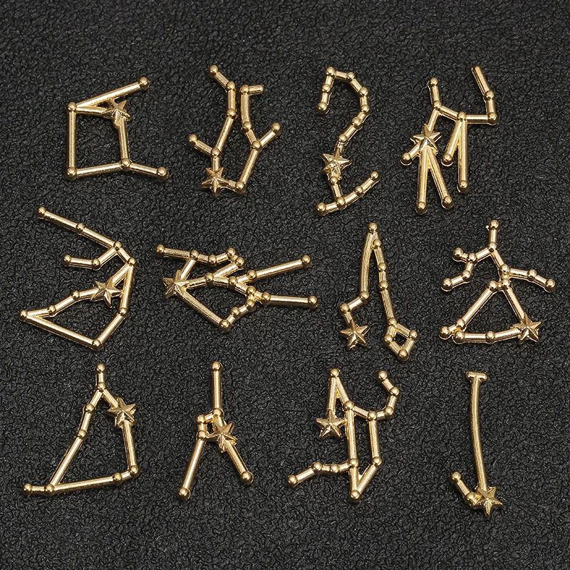 

1set Gold Silver Color Alloy 12 Constellation Accessories For DIY Necklace Jewelry Making Art Decoration
