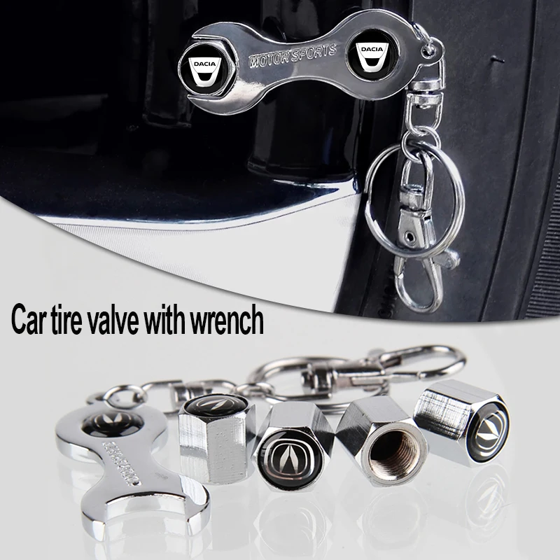 

5pcs/set Car Metal Wrench Keychain Tire Valve Stem Cover for Mercede Benz W204 W205 W203 W212 W211 W124 W210 GLC Car Accesories