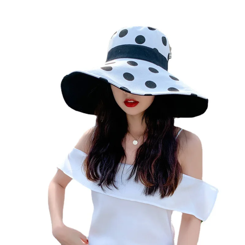 

Hat Sun Protection Sunshade Beach Seaside Oversized Brim Korean Holiday Travel Internet Celebrity Fashion All-Match caps
