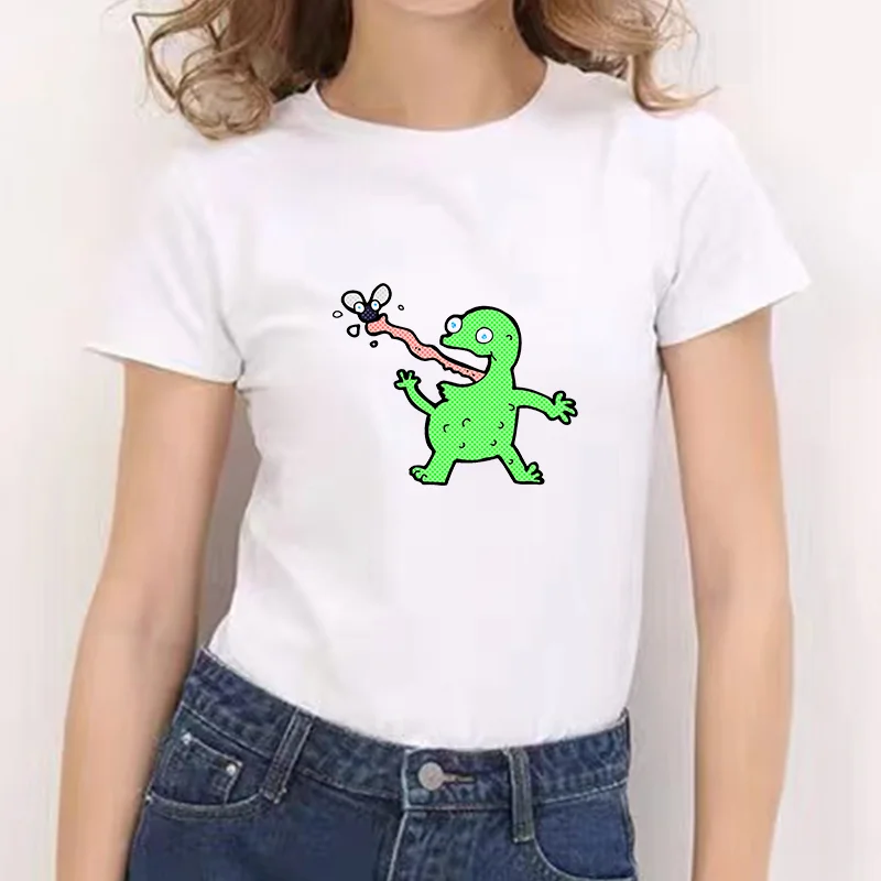 Акция 2021 Kawaii Frog дешевые футболки белые повседневные стильные мультяшный