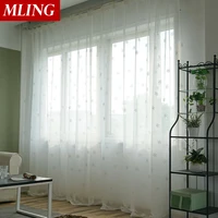 mling white semi sheer curtains for living room transparentes drapes for bedroom modern voile curtain window treatment drapes