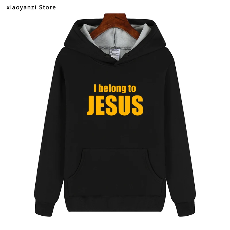 

New Fashion Hoodies I Belong to Jesus Sweatshirts Cotton Long Sleeve Christ Religion Catholic Christian Faith Pullovers S466-16