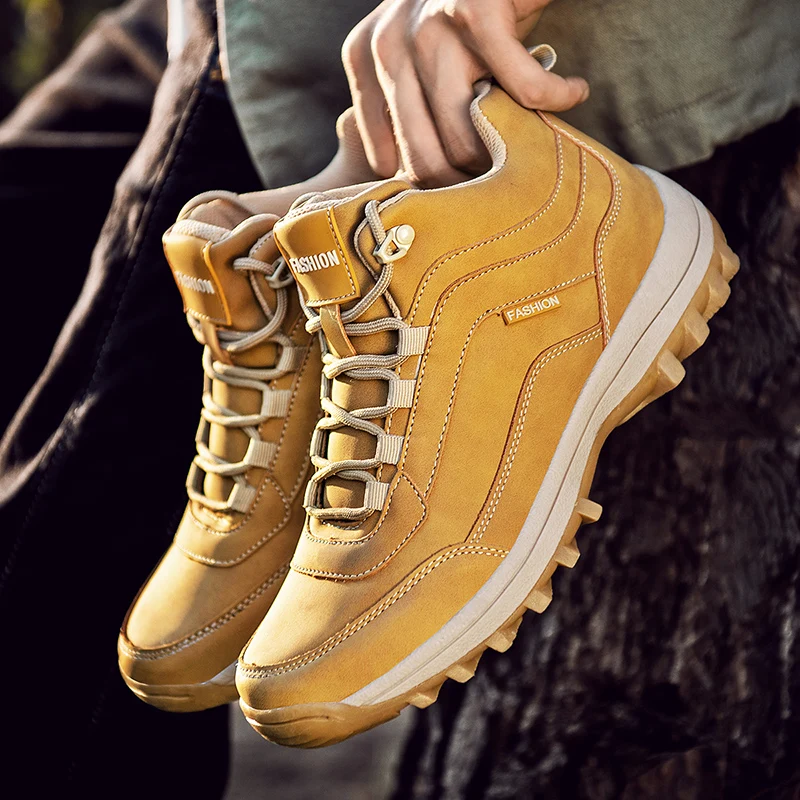 New Outdoor Waterproof Hiking Tactical Boots Non-slip Walking Climbing Hiking Shoes Mountain Sport Boots Hunting Mens Sneakers