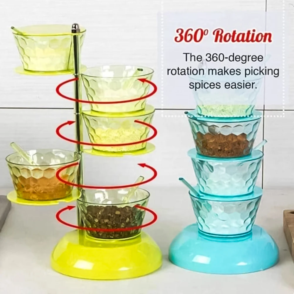

Transparent Spice Jar Set Salt and Pepper Seasoning Bottle Colorful Lid Kitchen Condiment Cruet Storage Container