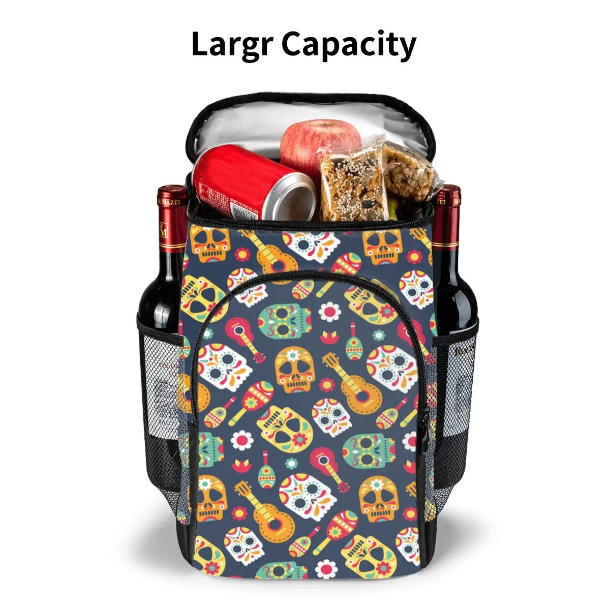 thermal backpack day dead theme waterproof cooler bag large insulated bag picnic cooler backpack refrigerator bag free global shipping