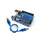 Высококачественный один Комплект For UNO R3 официальная коробка ATMEGA16U2 + MEGA328P чип для Arduino For UNO R3 макетная плата + USB-кабель