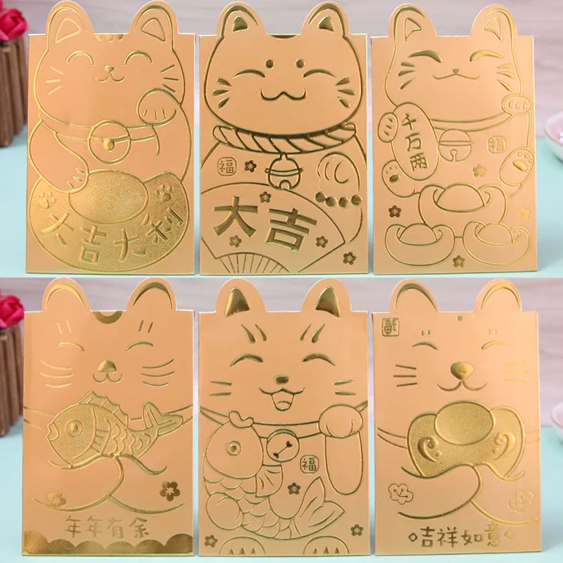 Мультяшная кошка люки красная упаковка 2020 китайская крыса новогодний красный