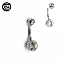 whole g23 titanium belly button rings externally treaded double jeweled woman navel rings belly piercings abdominal body jewelry
