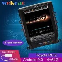 wekeao vertical screen tesla style 12 1 1 din android 10 car radio gps navigation for toyota reiz mark x car dvd player 2011