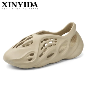 Детские кроссовки без шнуровки, легкие дышащие кроссовки из пеноматериала для мальчиков и девочек, размер 24-34, лето 2021