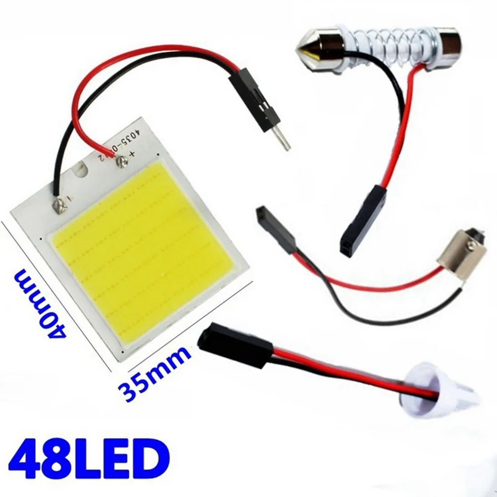 

Универсасветодиодный Светодиодная панель купольная лампа 10X 48SMD COB Led T10 BA9S внутренняя панель автомобиля панель освесветильник купольная ка...