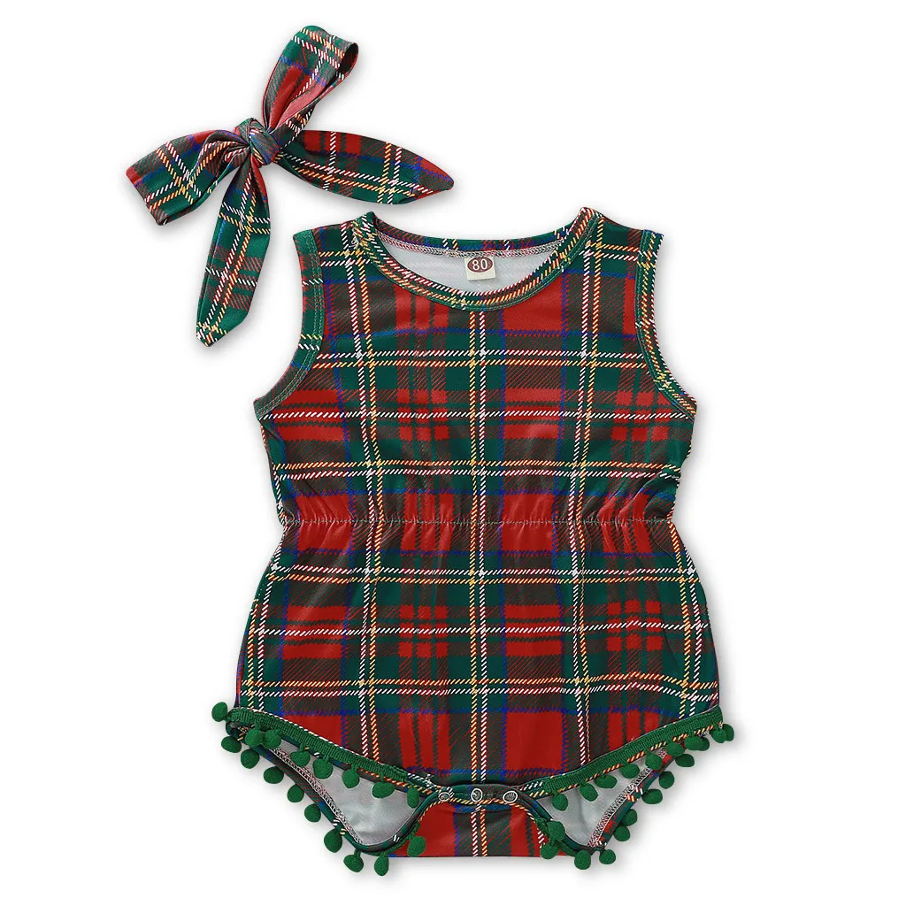 Боди для новорожденных Рождественская одежда маленьких девочек Рождественский