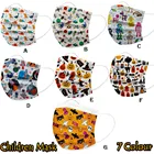 Детская одноразовая маска для лица 50 шт. 3ply для защиты, дышащая, с мультяшным принтом, в наличии одноцветные покрывала 3Ply одноразовая